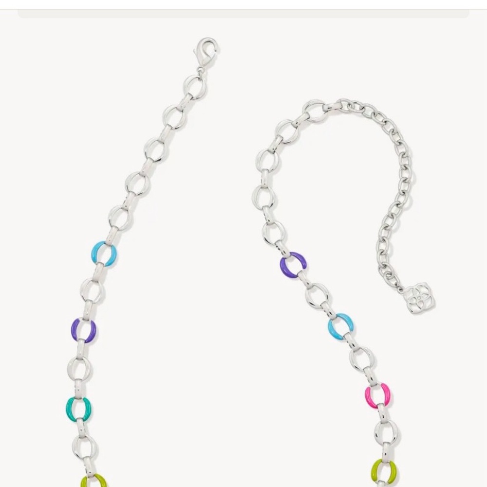 Kendra Scott Silver multicolor link Necklace